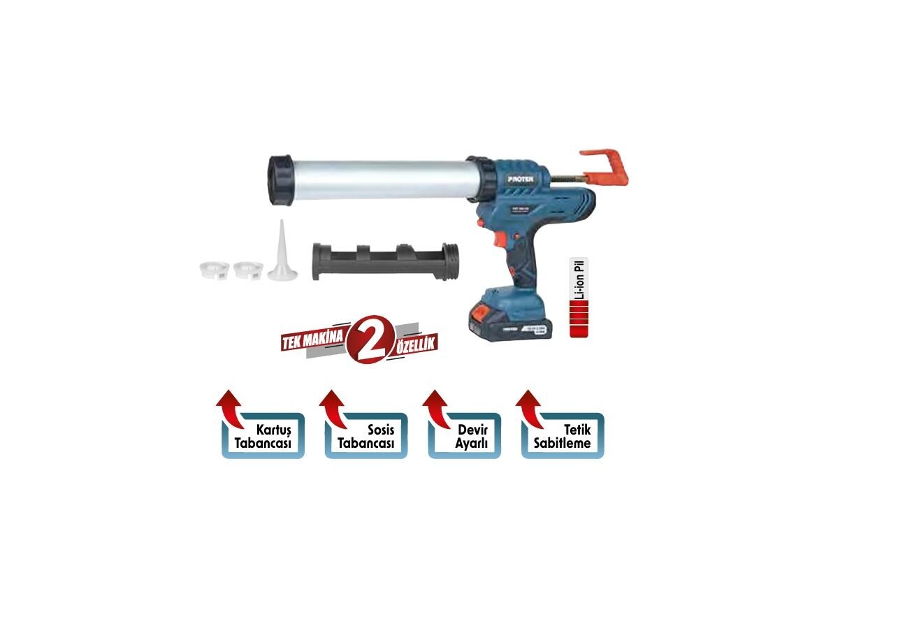 PROTER PST 960 GS ŞARJLI KARTUŞ & SOSİS  SİLİKON TABANCASI 600 ML.