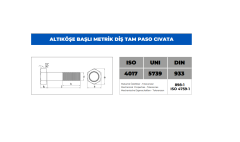 NORM M 5X25 SİYAH CİVATA 8.8 KALİTE DIN: 931-933 (ALTIKÖŞE BAŞLI METRİK CİVATA)